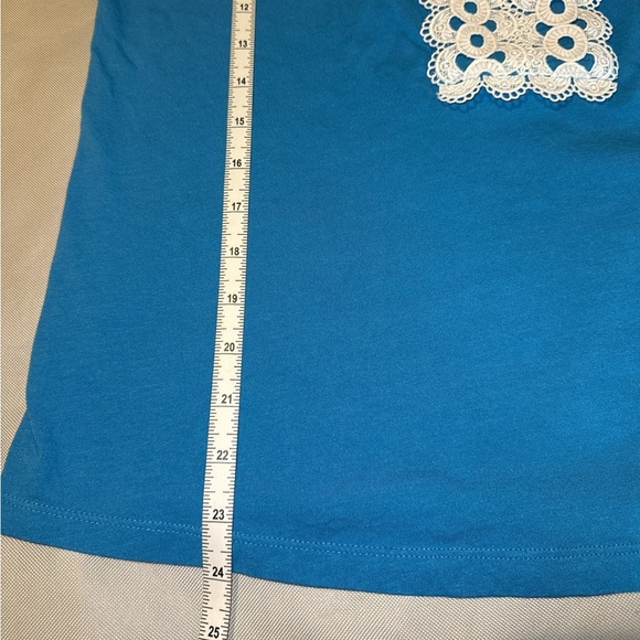 2/$35 SOFT SURROUNDINGS L Kaitlyn Embroidered Knit Tunic Top Cottagecore Lace - Picture 3 of 7